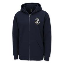 Load image into Gallery viewer, Navy Anchor Logo Full Zip