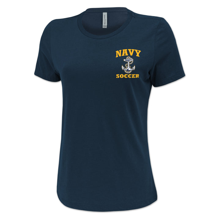 Navy Anchor Soccer Ladies T-Shirt