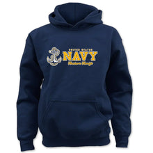 Load image into Gallery viewer, Pick Your Design Navy Youth Hooded Sweatshirt