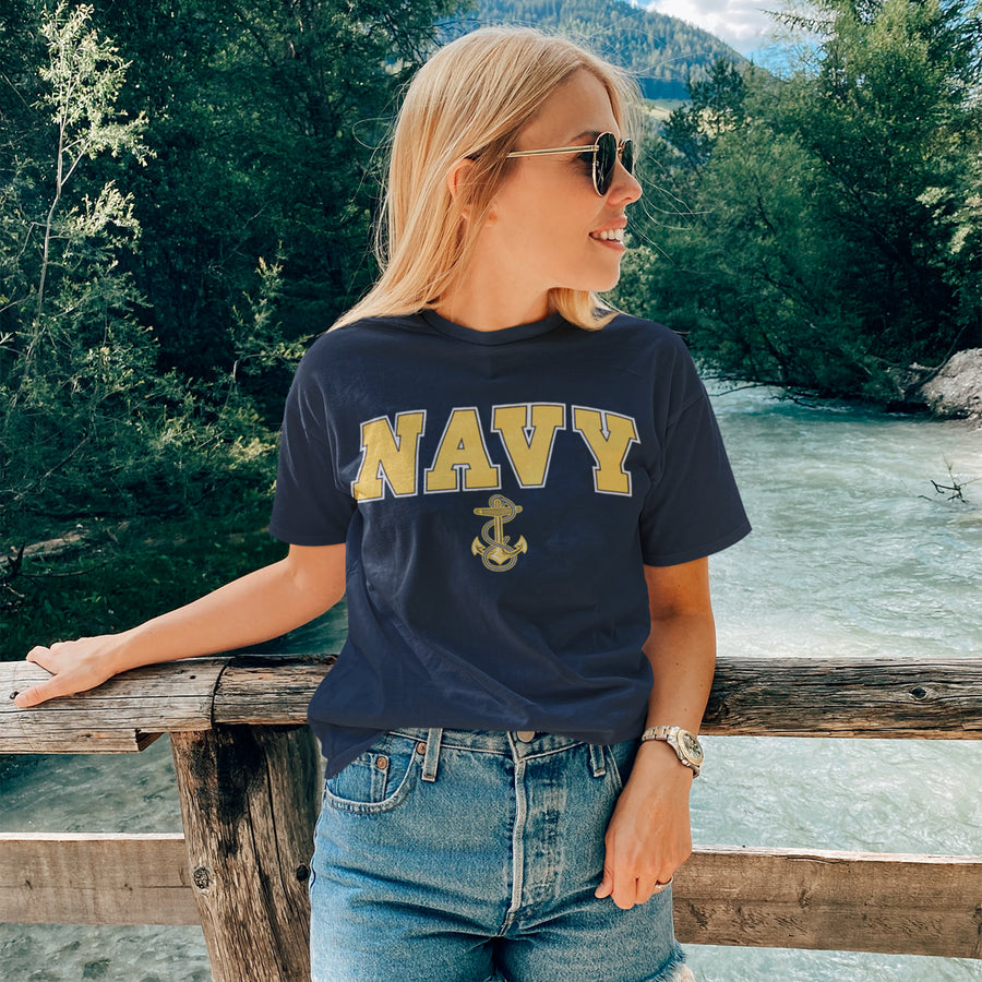 Navy Arch Anchor T-Shirt (Navy)