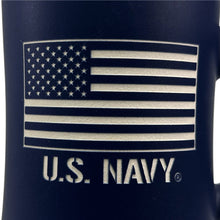Load image into Gallery viewer, Navy American Flag MK Etched Mug (Blue)