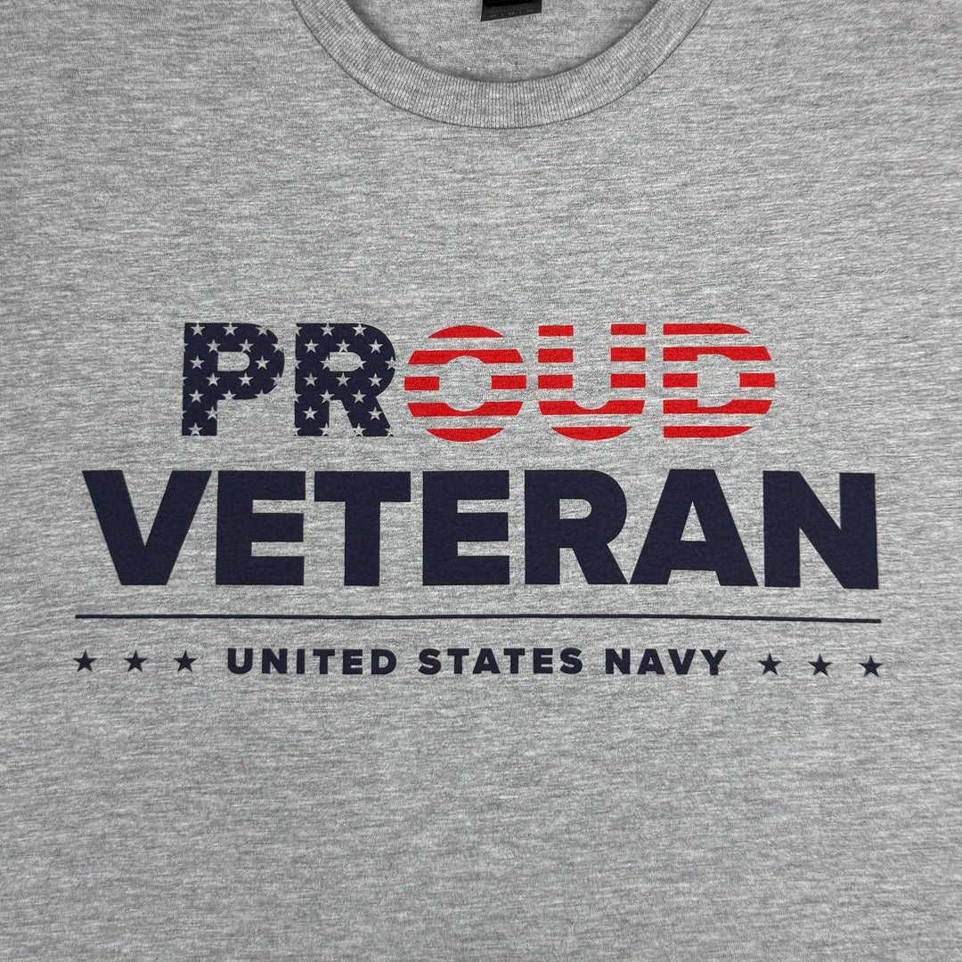 Navy Proud Veteran T-Shirt (Grey)
