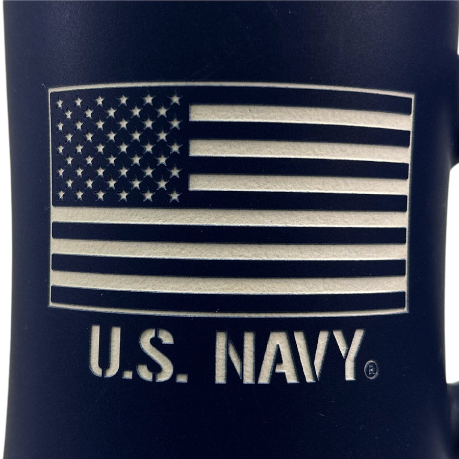 Navy American Flag MK Etched Mug (Blue)