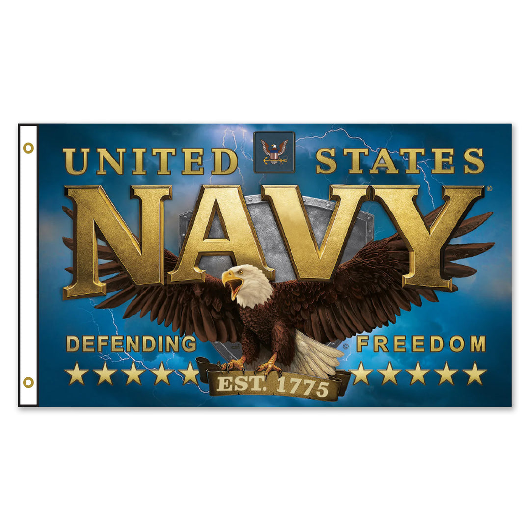 Navy Eagle Emblem 3X5 Flag