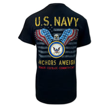 Load image into Gallery viewer, Navy Stars and Stripes T-Shirt (Black)
