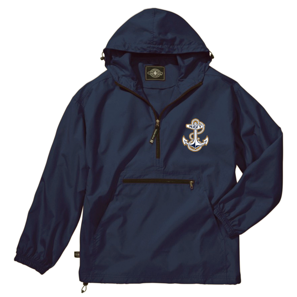 Navy Anchor Pack-N-Go Pullover