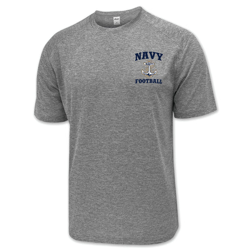 Navy Anchor Football Performance T-Shirt (Grey)
