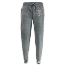 Load image into Gallery viewer, Navy Anchor Ladies French Terry Jogger