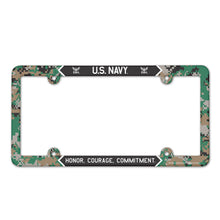 Load image into Gallery viewer, Navy Honor Courage Commitment Digi Camo License Plate Frame