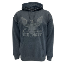 Load image into Gallery viewer, Navy Reflective Logo Hood (Charcoal)