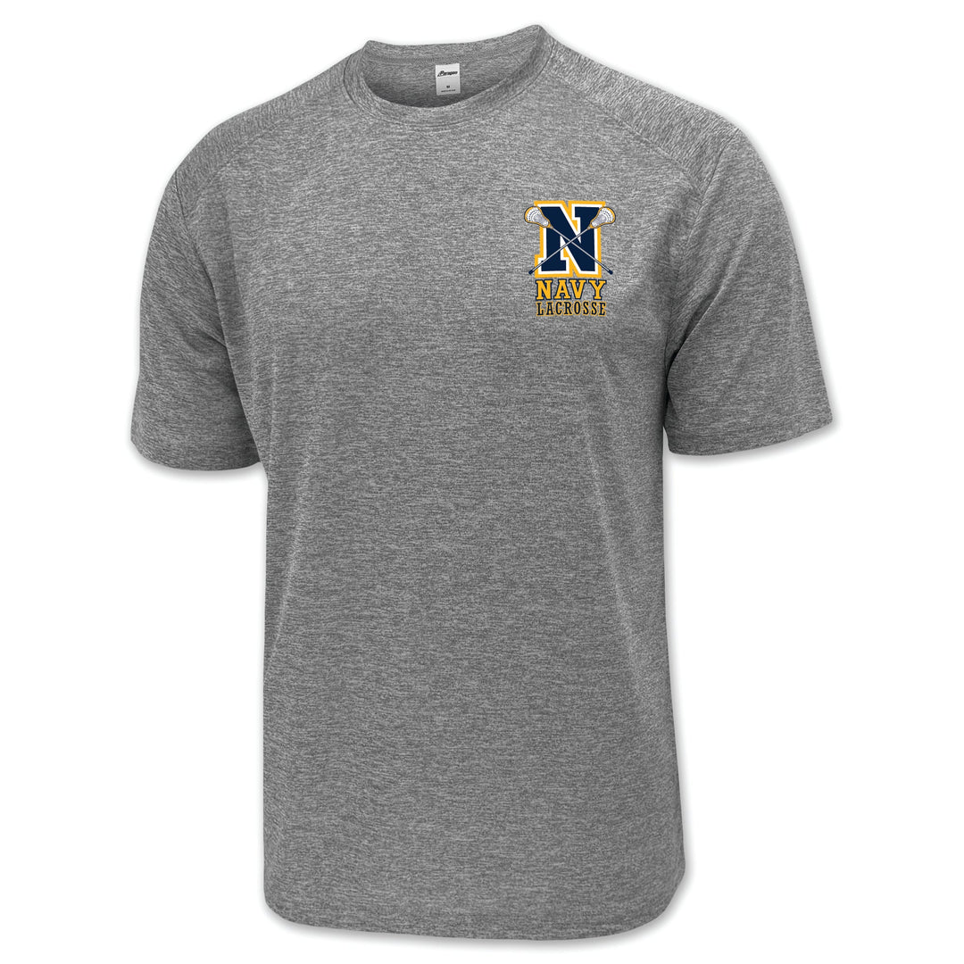 Navy Lacrosse Logo Performance T