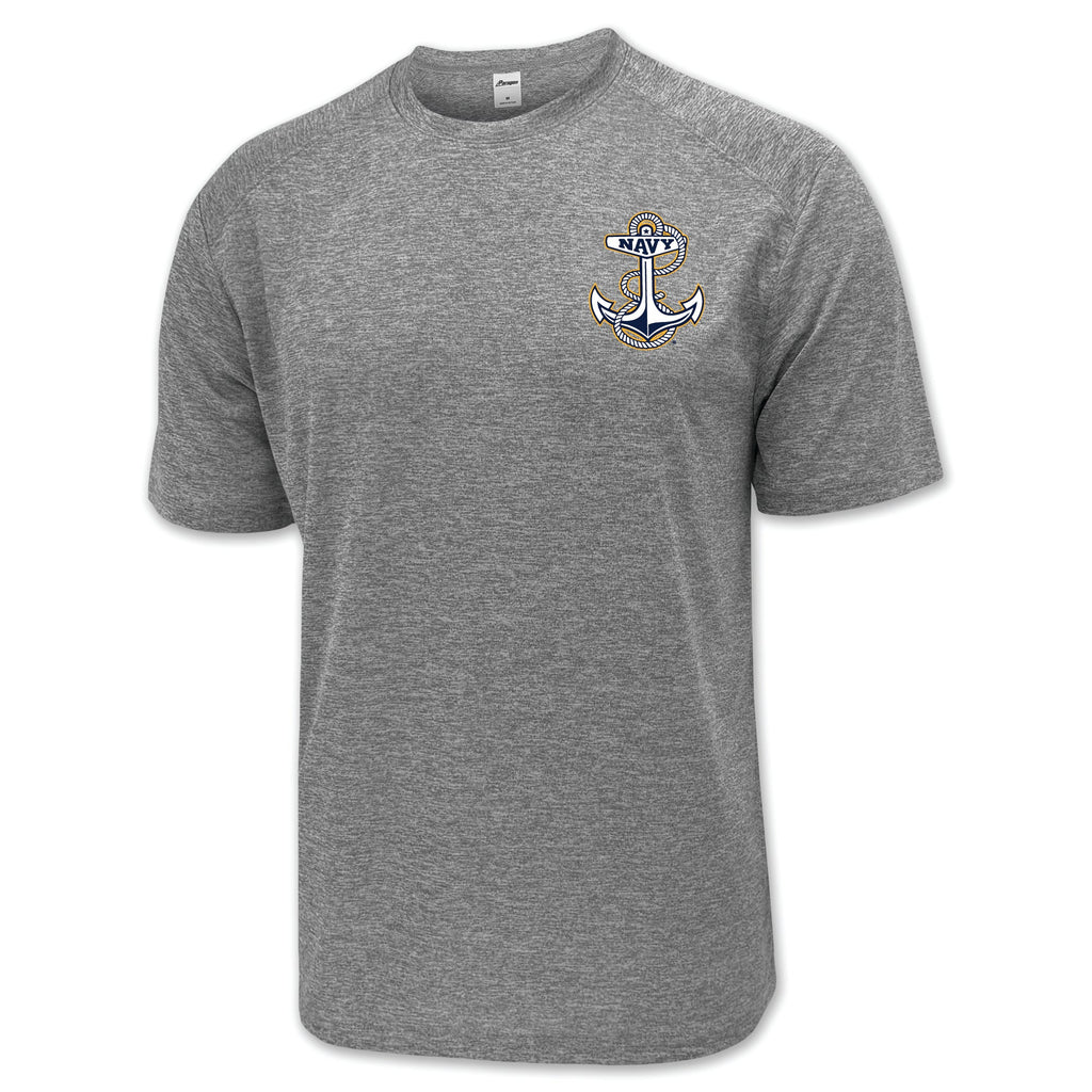 Navy Anchor Logo Performance T