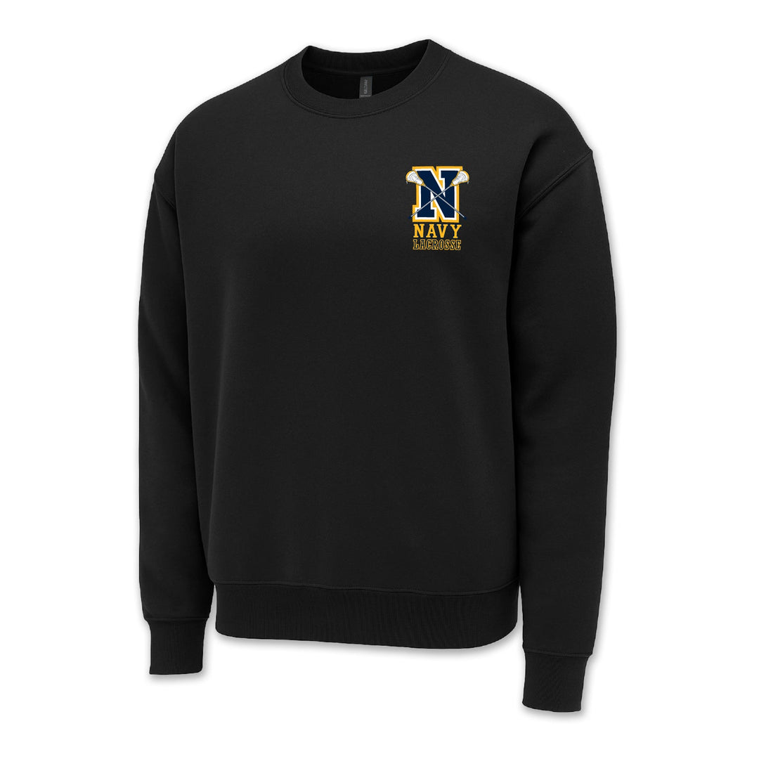 Navy Lacrosse Logo Crewneck