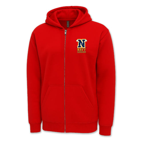 Navy Lacrosse Logo Full Zip Hood