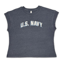 Load image into Gallery viewer, Navy Ladies Distressed Arch T-Shirt (Navy)