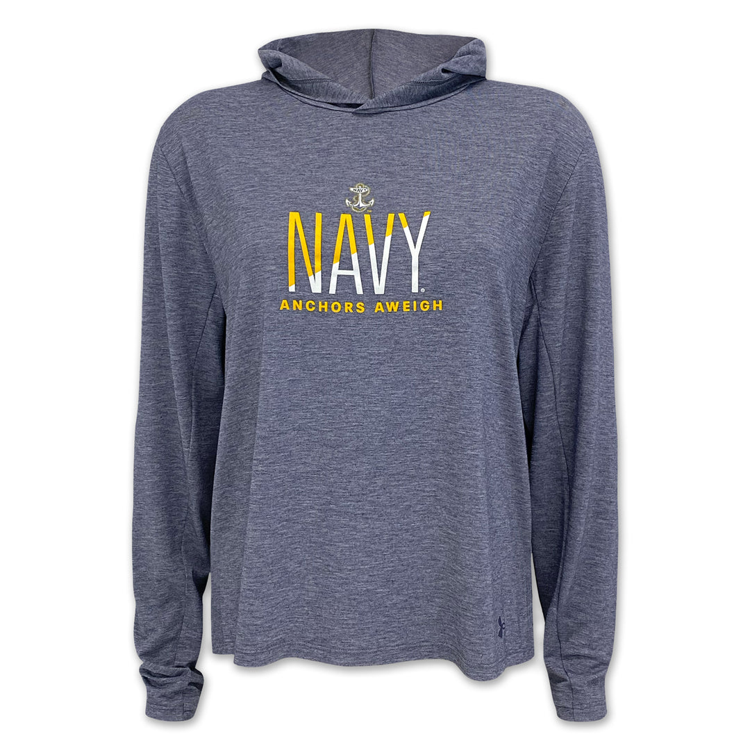 Navy Ladies Under Armour Breezy Hood (Navy Heather)