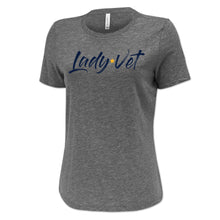 Load image into Gallery viewer, Navy Lady Vet Full Chest Logo Ladies T-Shirt