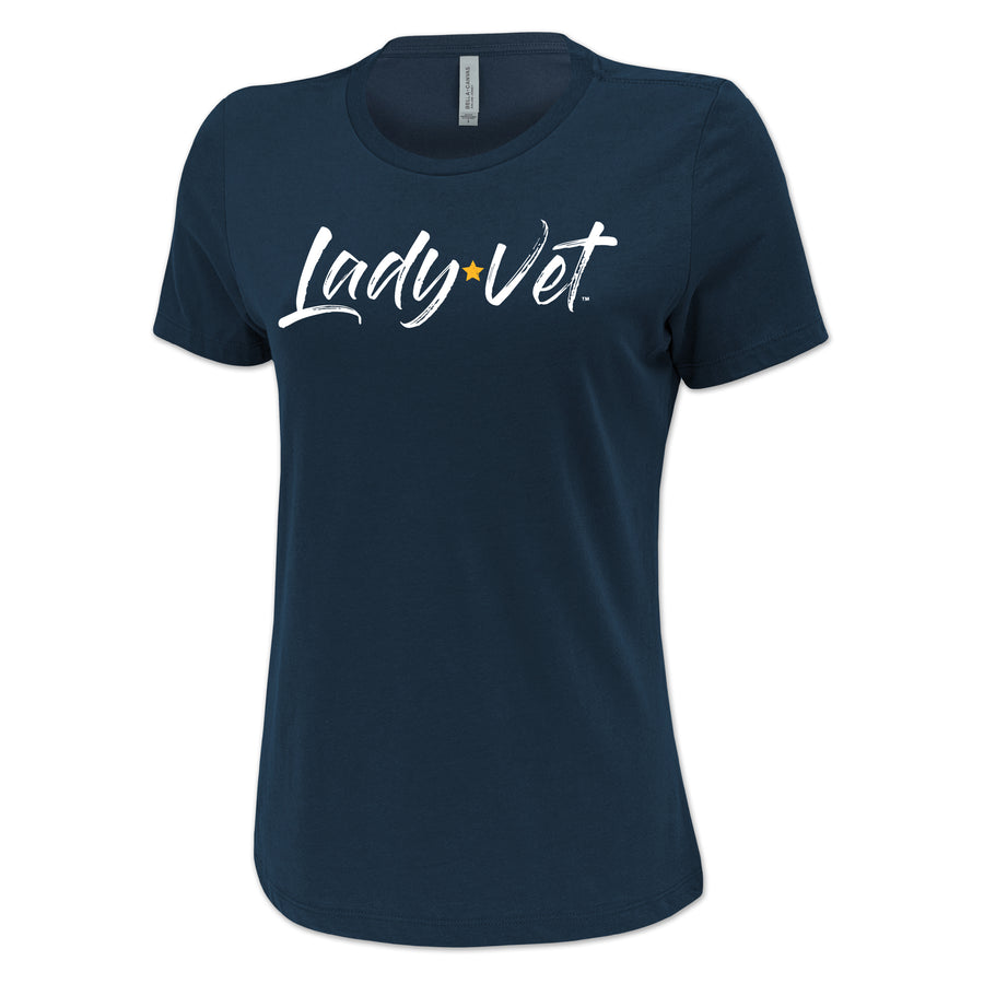 Navy Lady Vet Full Chest Logo Ladies T-Shirt