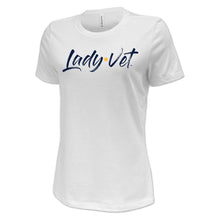 Load image into Gallery viewer, Navy Lady Vet Full Chest Logo Ladies T-Shirt