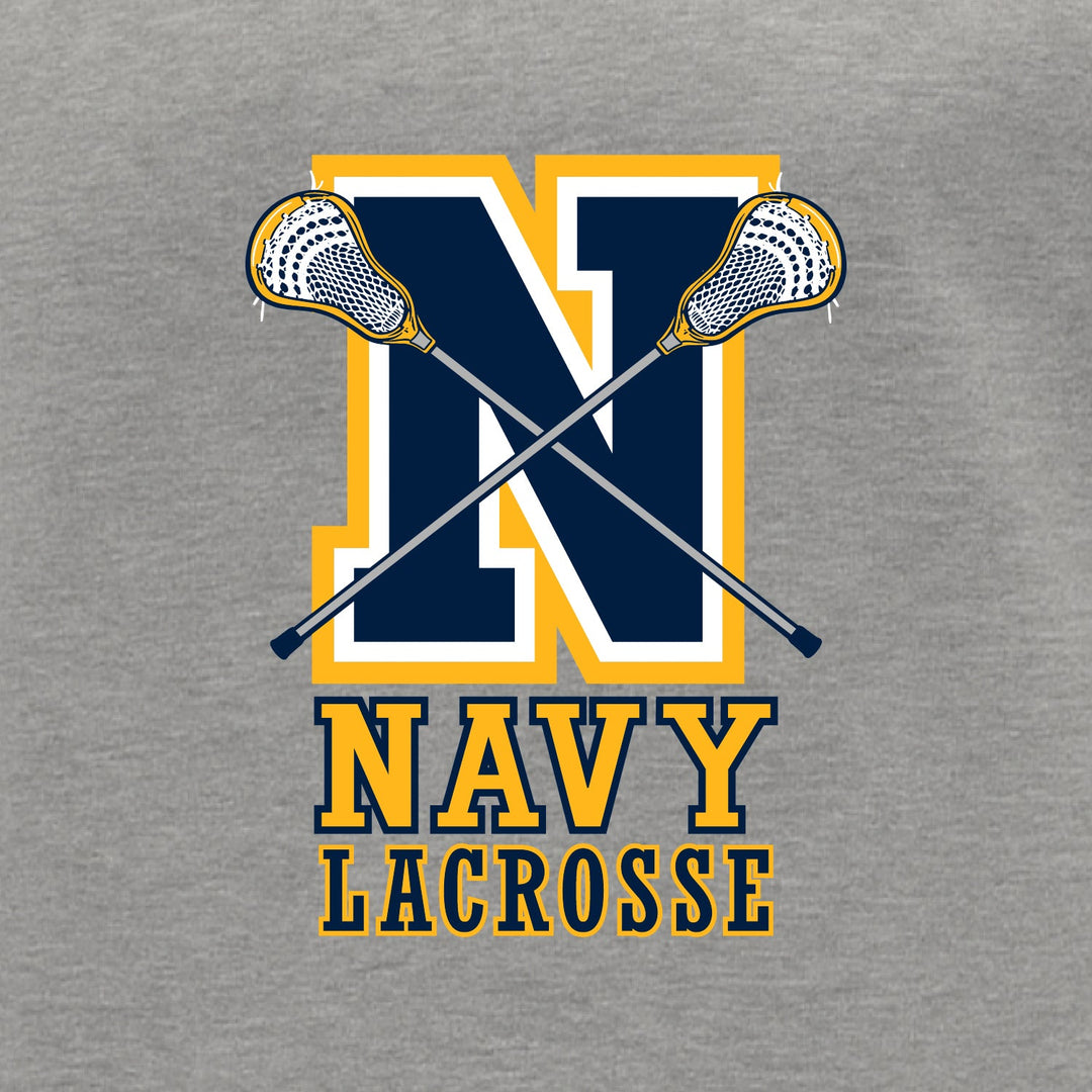 Navy Lacrosse Logo Crewneck