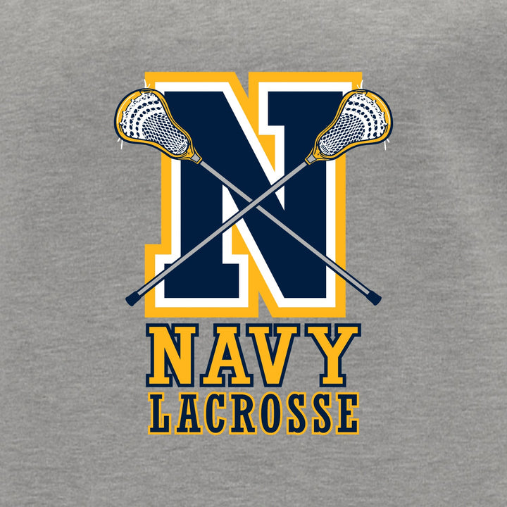Navy Lacrosse Logo Crewneck