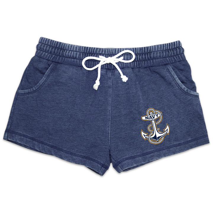Navy Ladies Anchor Logo Rally Short