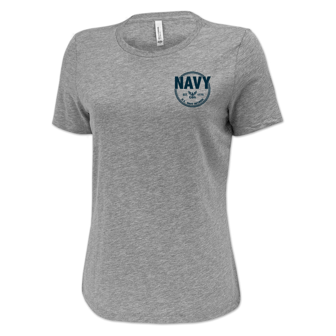 Navy Retired Ladies T-Shirt