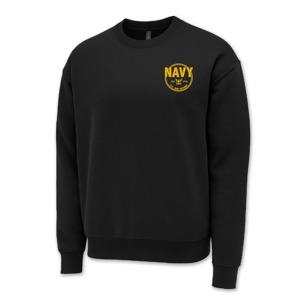 Navy Retired Left Chest Crewneck