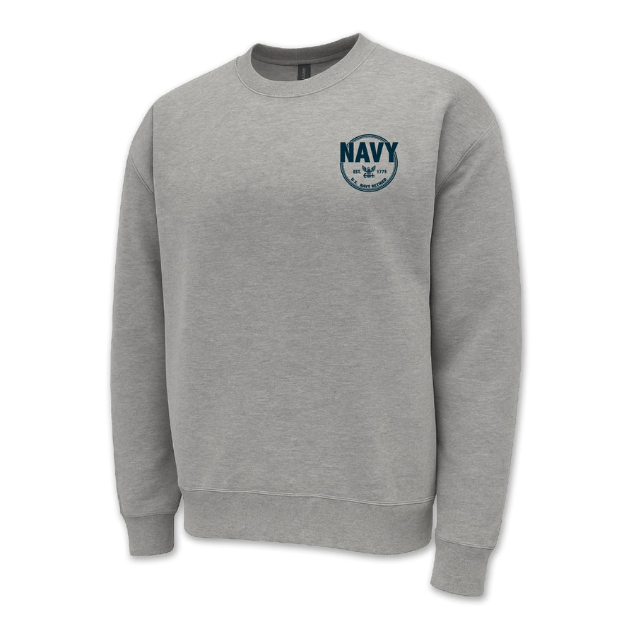 Navy Retired Left Chest Crewneck