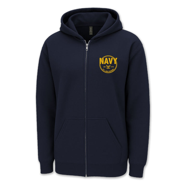 Navy Retired Left Chest Full Zip