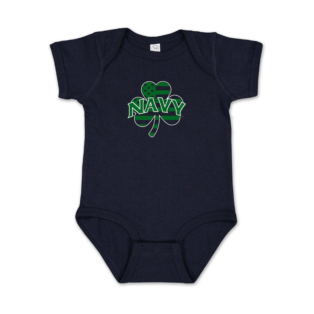 Navy Shamrock Infant Romper
