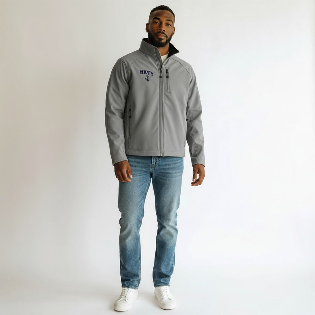 Navy Soft Shell Jacket (Silver)