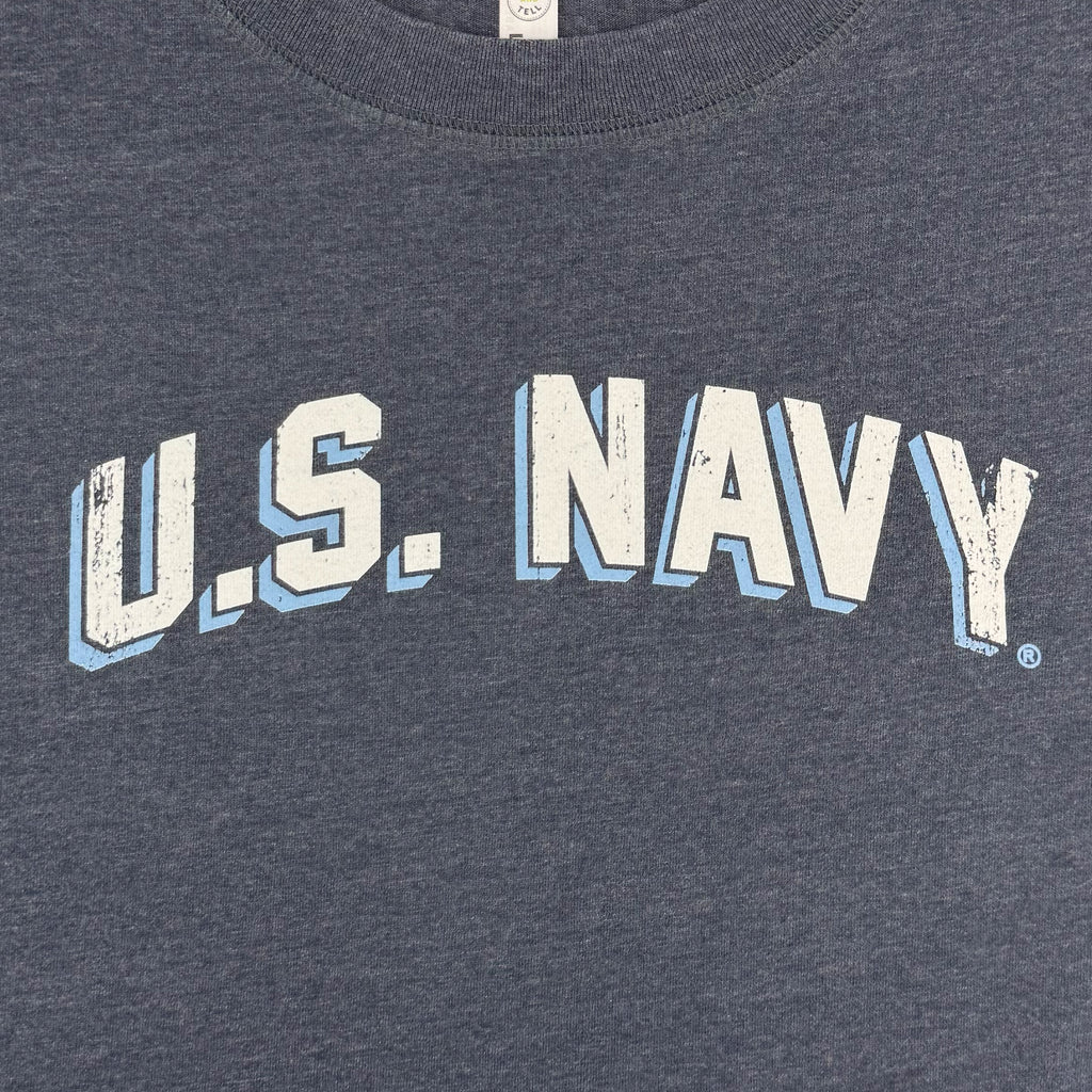 Navy Ladies Distressed Arch T-Shirt (Navy)