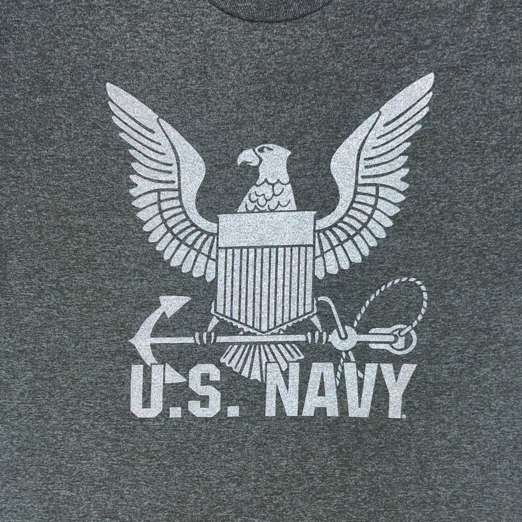 Navy Reflective Logo T-Shirt (Charcoal)