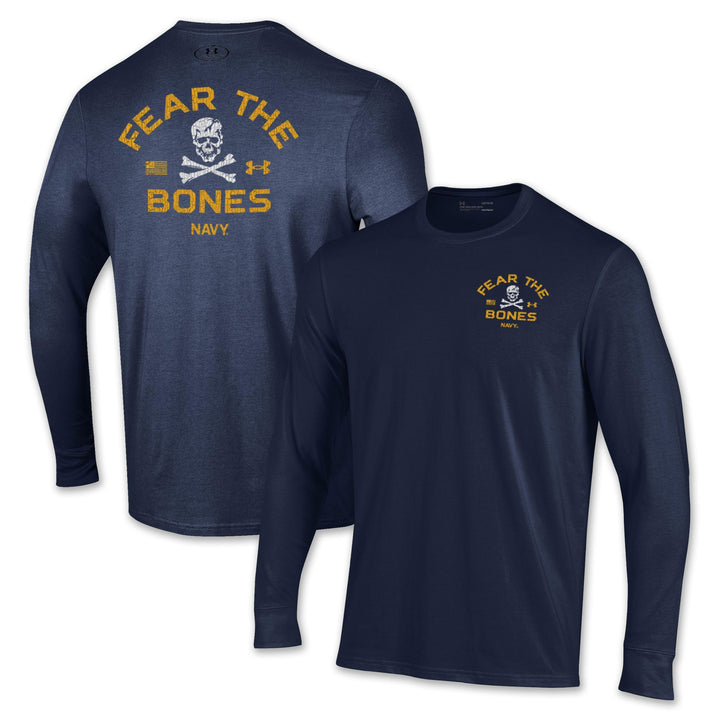 Navy Under Armour 2-Sided Fear the Bones Long Sleeve T-Shirt (Navy)
