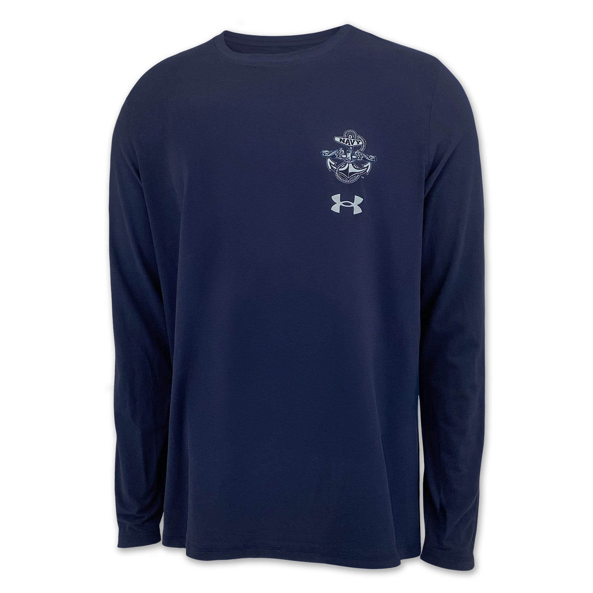 Navy Under Armour Anchor Silent Service Spine Long Sleeve T-Shirt