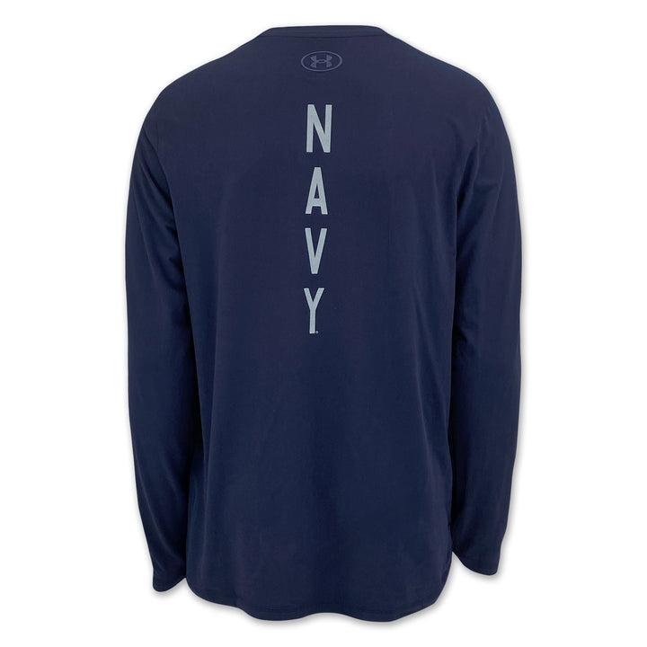 Navy Under Armour Anchor Silent Service Spine Long Sleeve T-Shirt (Navy)