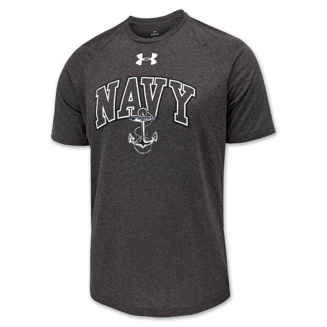 Navy Under Armour Arch Anchor Tech T-Shirt (Grey)