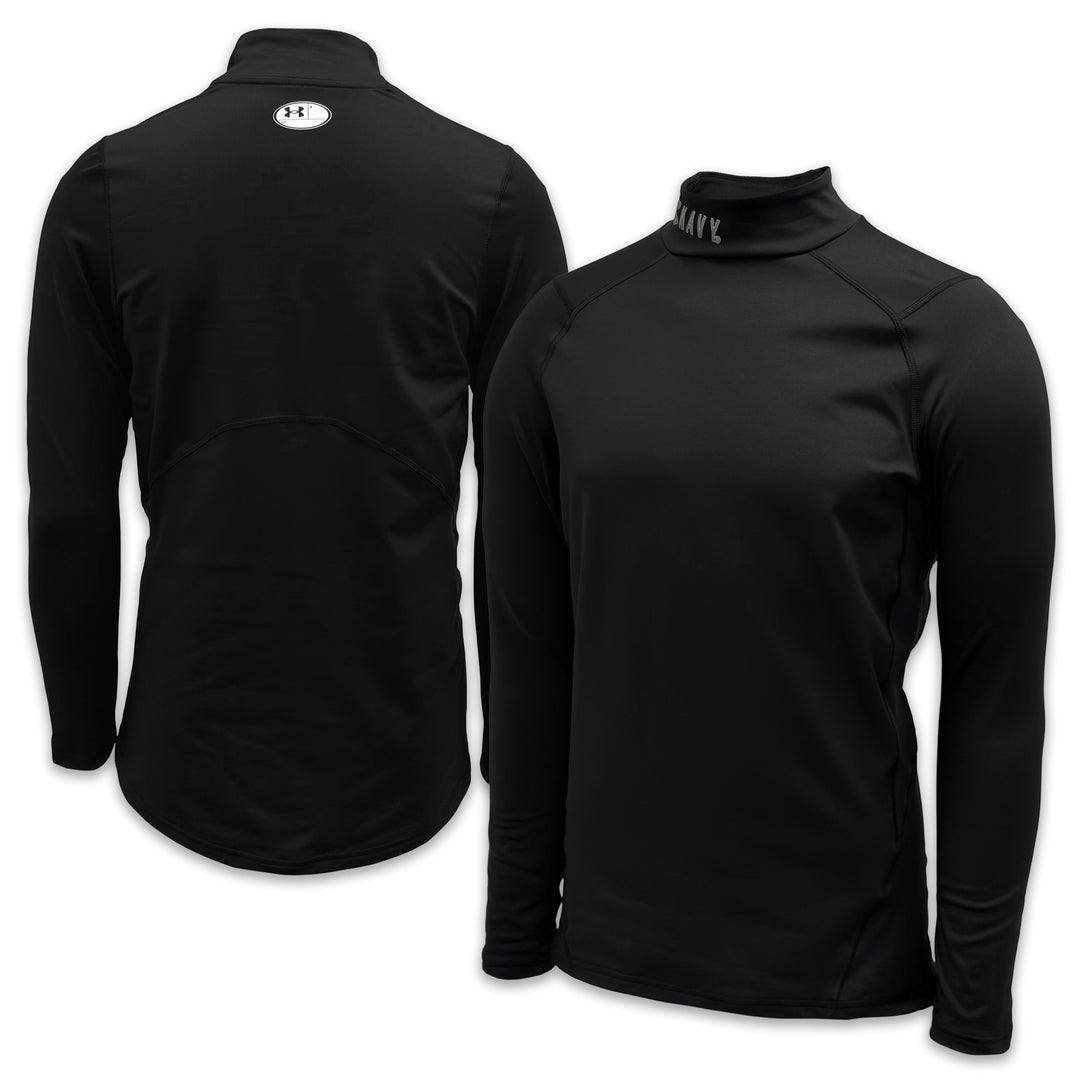 Navy Under Armour ColdGear Fitted Mock (Black)