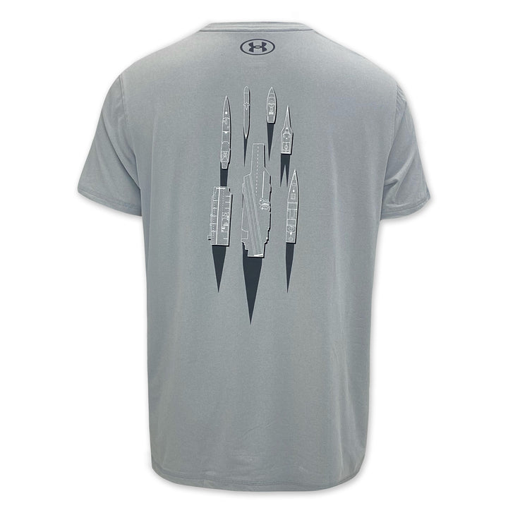 Navy Under Armour Damn the Torpedoes Ship T-Shirt (Grey)