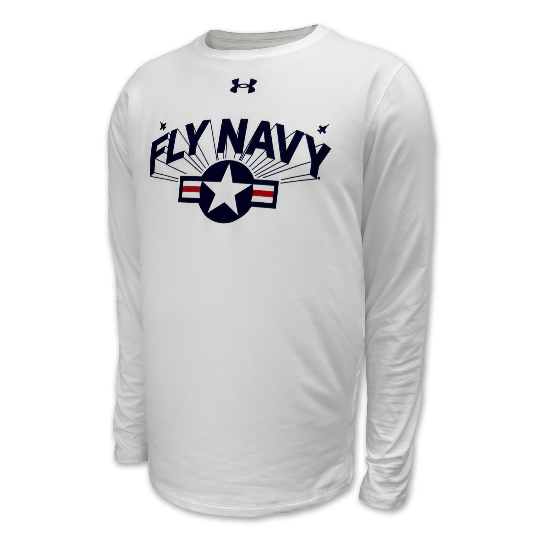 Navy Under Armour Fly Navy Tech Long Sleeve T-Shirt (White) – Navy