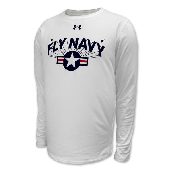 Under Armour ラガーシャツ Lサイズ ホワイト/ネイビー NavyUnderArmourFlyNavyTechLong