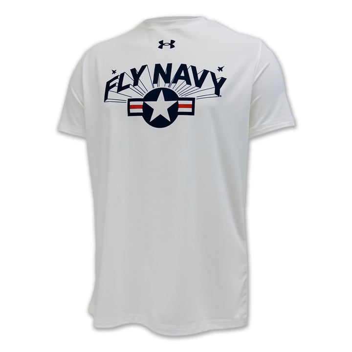Navy Under Armour Fly Navy Tech T-Shirt (White)