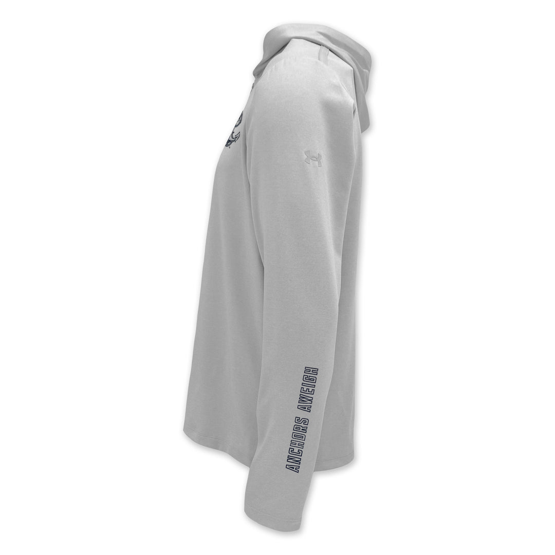 Navy Under Armour Hooded Long Sleeve Zip Tee (Grey)
