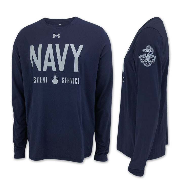 Navy Under Armour Silent Service Tech Long Sleeve T-Shirt (Navy)