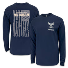 Load image into Gallery viewer, Navy Veteran Flag Long Sleeve T-Shirt (Navy)