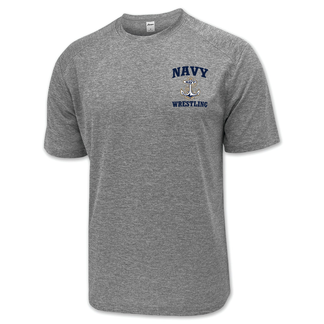 Navy Anchor Wrestling Performance T-Shirt (Grey)