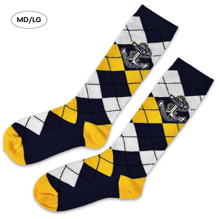 Navy Anchor Dress Argyle Socks