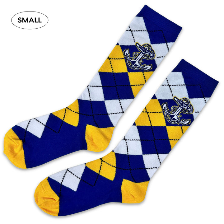 Navy Anchor Dress Argyle Socks