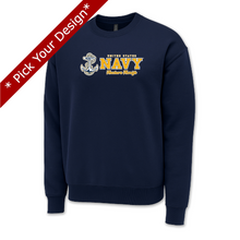 Load image into Gallery viewer, Pick Your Design Navy Crewneck Sweatshirt (Navy)